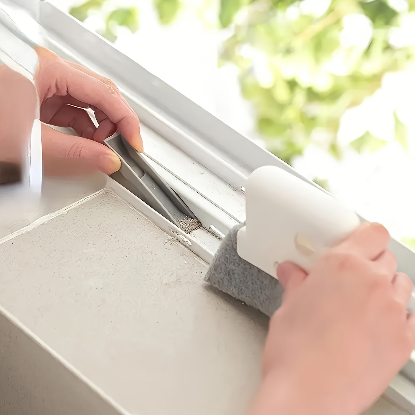 Versatile Handheld Cleaning Brush for Doors, Windows & Kitchen - Easy-to-Use Groove and Crevice Tool, Reusable Dust Remover for Home Essentials