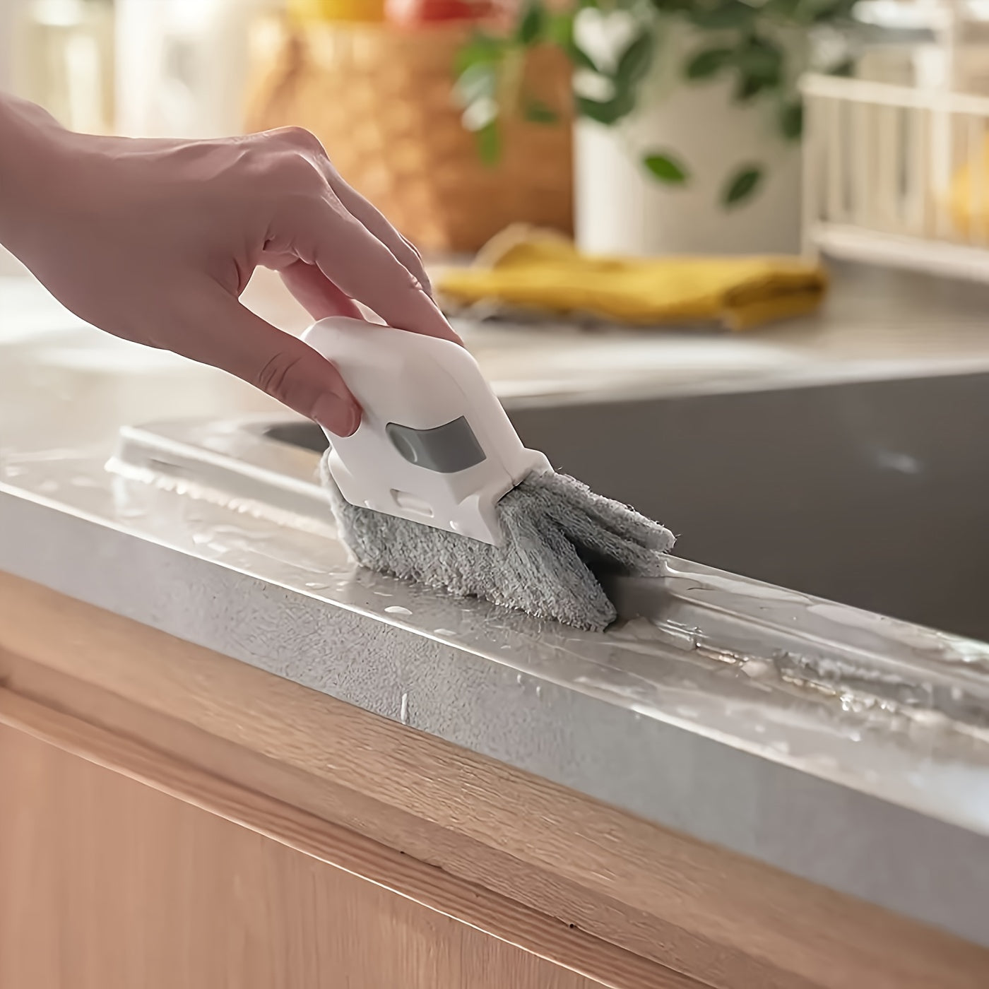 Versatile Handheld Cleaning Brush for Doors, Windows & Kitchen - Easy-to-Use Groove and Crevice Tool, Reusable Dust Remover for Home Essentials