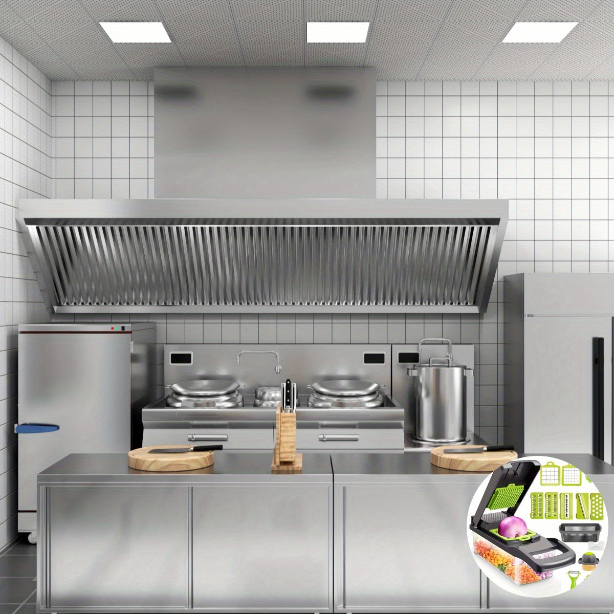 16-in-1 Multifunctional Vegetable Chopper - Manual Food Slicer Dicer with Container, Kitchen Veggie Cutter for Onion, Carrot, Garlic - Plastic Kitchen Gadget Set with Drain Basket & Hand Protector