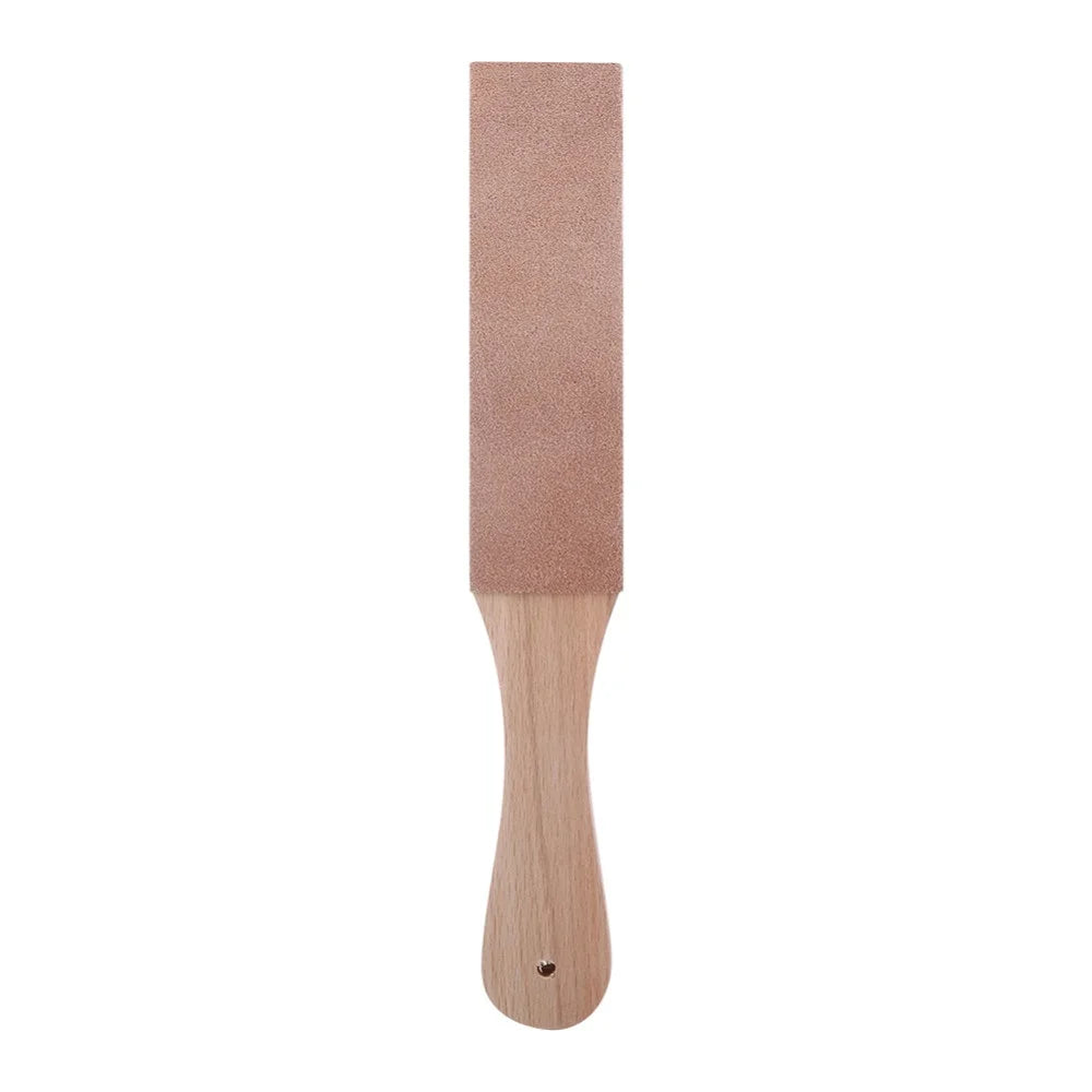 STONEGO Wooden Handle Leather Sharpening Strop Handmade Razor Polishing Board For Razor Knives Double Sided Home Sharpening Tool