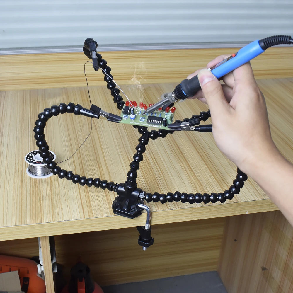 NEWACALOX Multi Soldering Helping Hand Tool Table Clip Third Hand Soldering Stand Welding PCB Holder Flexible Arm Soldering Tool