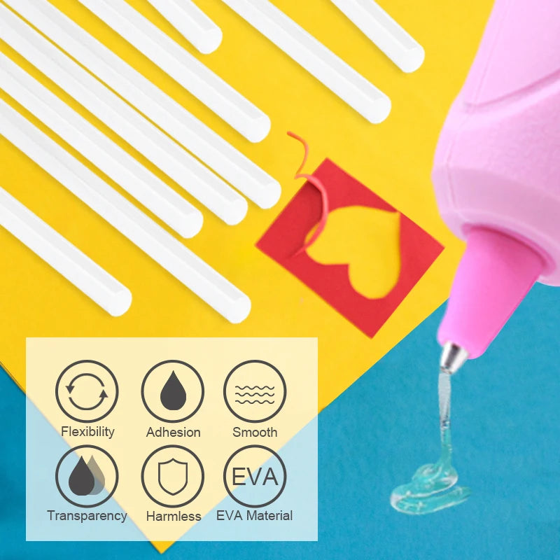 T TOVIA 60pcs/120pcs Hot Melt Glue Sticks 7mm Hot Glue Sticks Rod for Craft Album Repair Tools Hot Glue Gun Sticks