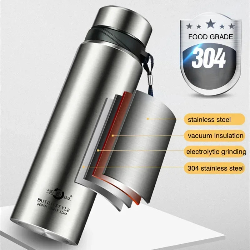 Thermo Pot Thermos Bottle 1800ML Double Wall Stainless Steel Insulated Vacuum Flask Drinkware Cup Thermal Mug Water Bottle