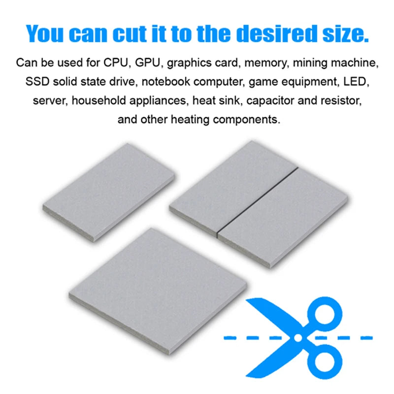 Upsiren 24W/MK 21/18/16W GPU CPU Thermal Pad Heatsink Cooling Conductive Silicone Pad 85x45/120x120mm High Quality Thermal Pad