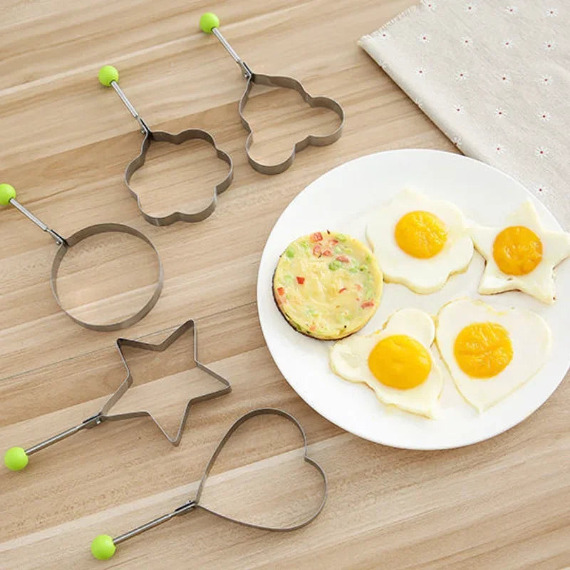 Stainless Steel 5Style Fried Egg Pancake Shaper Omelette Mold Mould Frying Egg Cooking Tools Kitchen Accessories Gadget Rings