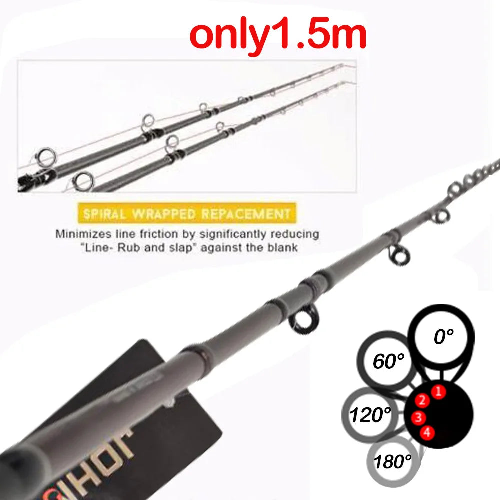 Super Light Tianium Tip Cuttlefish octopus Fishing 160cm Casting 9:1 Action PE 0.6-1.2 Fishing Rod Squid Boat Fishing webfooted