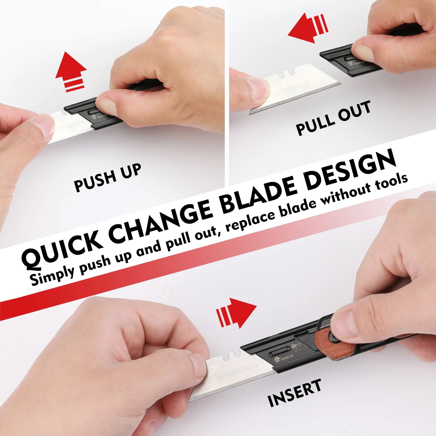 WORKPRO Multifunction Folding Knife Portable Pocket Knife Electrician Utility Knife With 10PC Blades Paper Cutter DIY Hand Tools