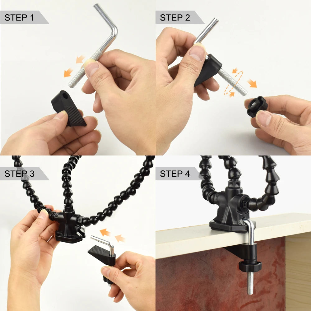 NEWACALOX Multi Soldering Helping Hand Tool Table Clip Third Hand Soldering Stand Welding PCB Holder Flexible Arm Soldering Tool