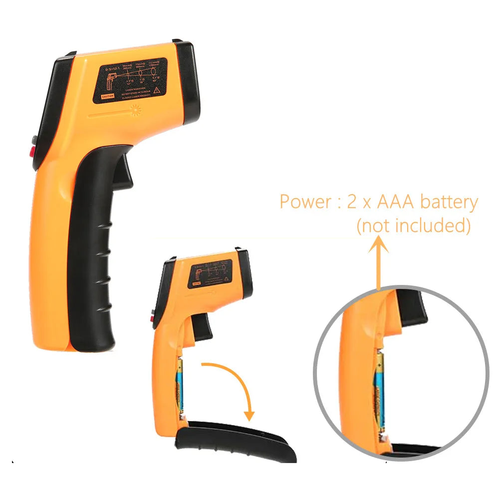 Digital Infrared Thermometer Laser Temperature Meter Non-contact Pyrometer Imager Hygrometer IR Termometro Color LCD Light Alarm