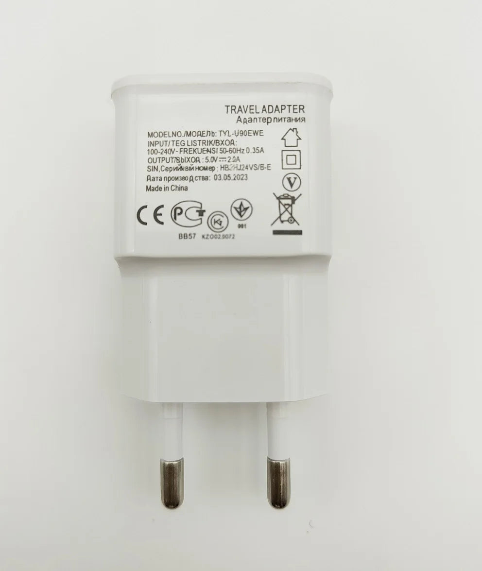 EU Plug 5V Dual USB Universal Mobile Phone Chargers Travel Power Charger Adapter Plug for For iPhone Samsung Xiaomi Huawei