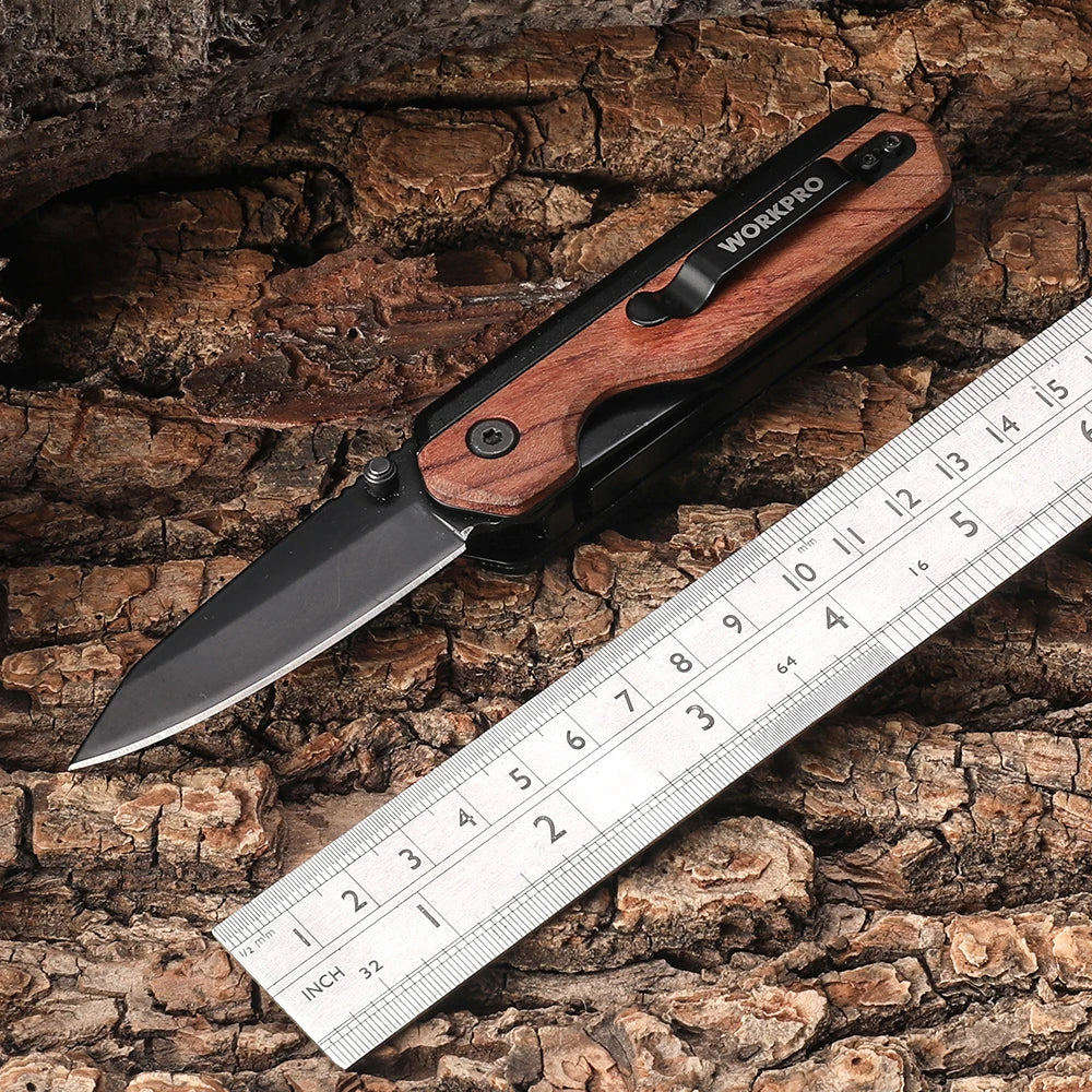 WORKPRO Multifunction Folding Knife Portable Pocket Knife Electrician Utility Knife With 10PC Blades Paper Cutter DIY Hand Tools