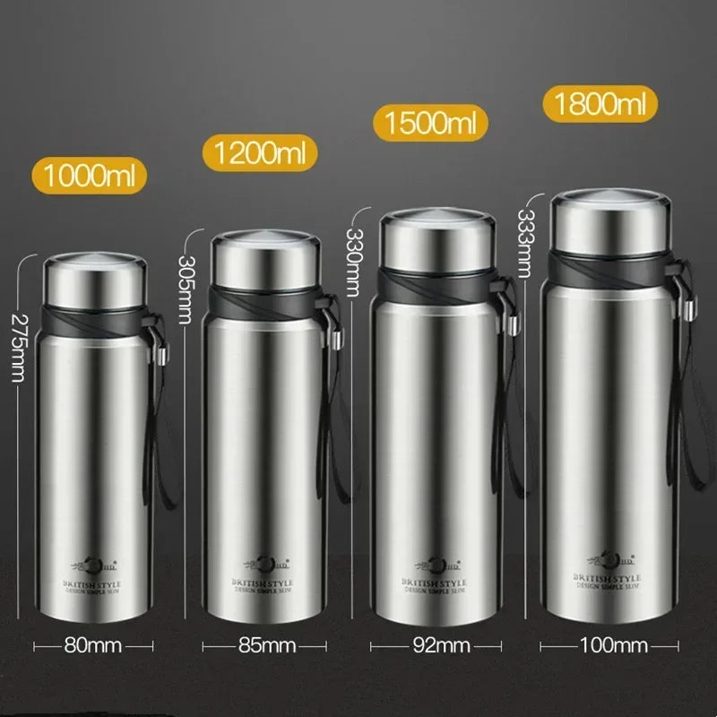 Thermo Pot Thermos Bottle 1800ML Double Wall Stainless Steel Insulated Vacuum Flask Drinkware Cup Thermal Mug Water Bottle