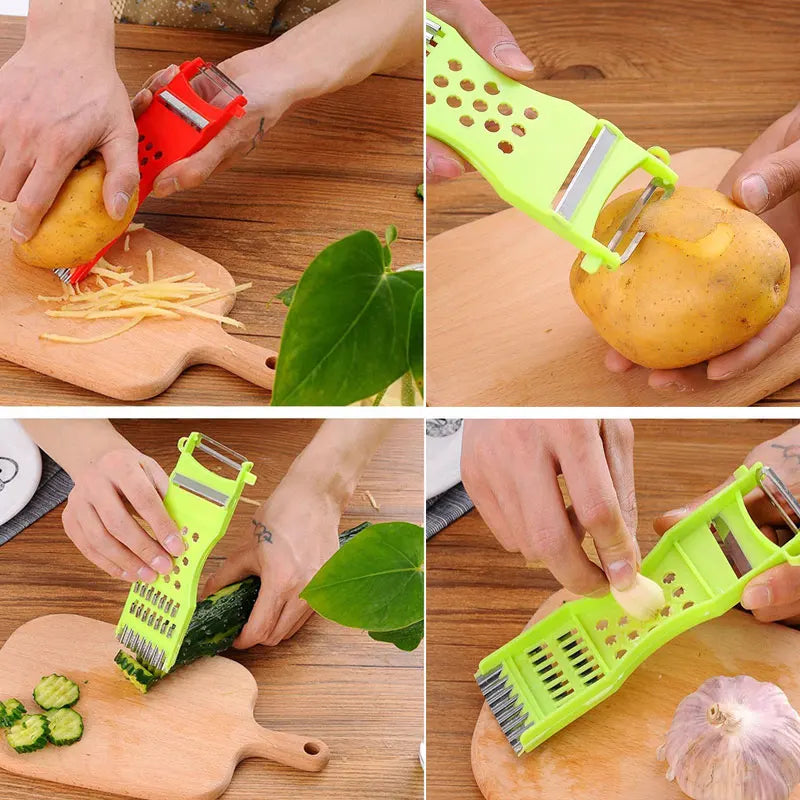 Stainless Steel Vegetable Cutter Peeler Vegetable Chopper Chip Multi-function Salad Fruit Kitchen Accessories Kitchen Gadgets