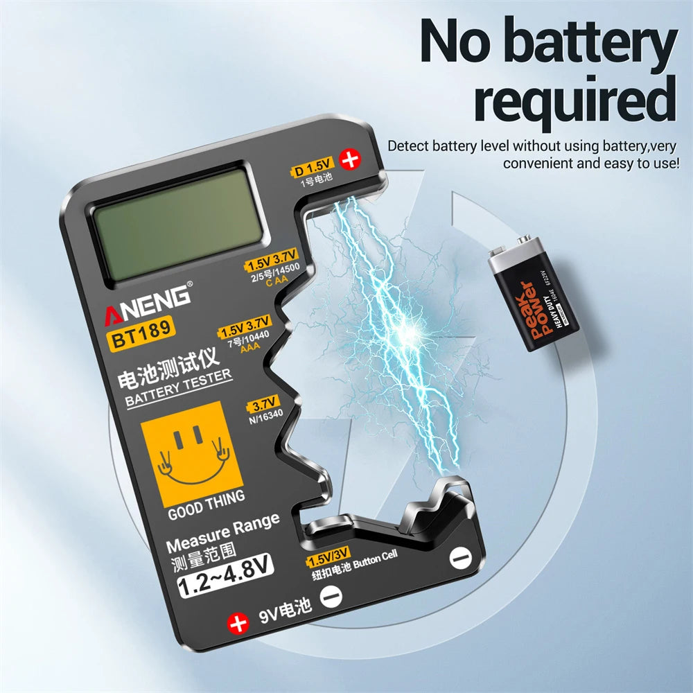 Ultra-small Battery Tester 9V AA AAA Button Cell Universal Household LCD Digital Display Battery Tester Power Bank Detector Tool