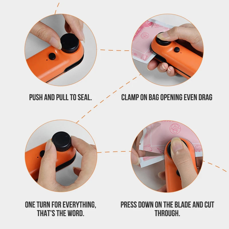 Walfos snack sealing machine household portable small mini rechargeable plastic sealing machine food bag opening artifact