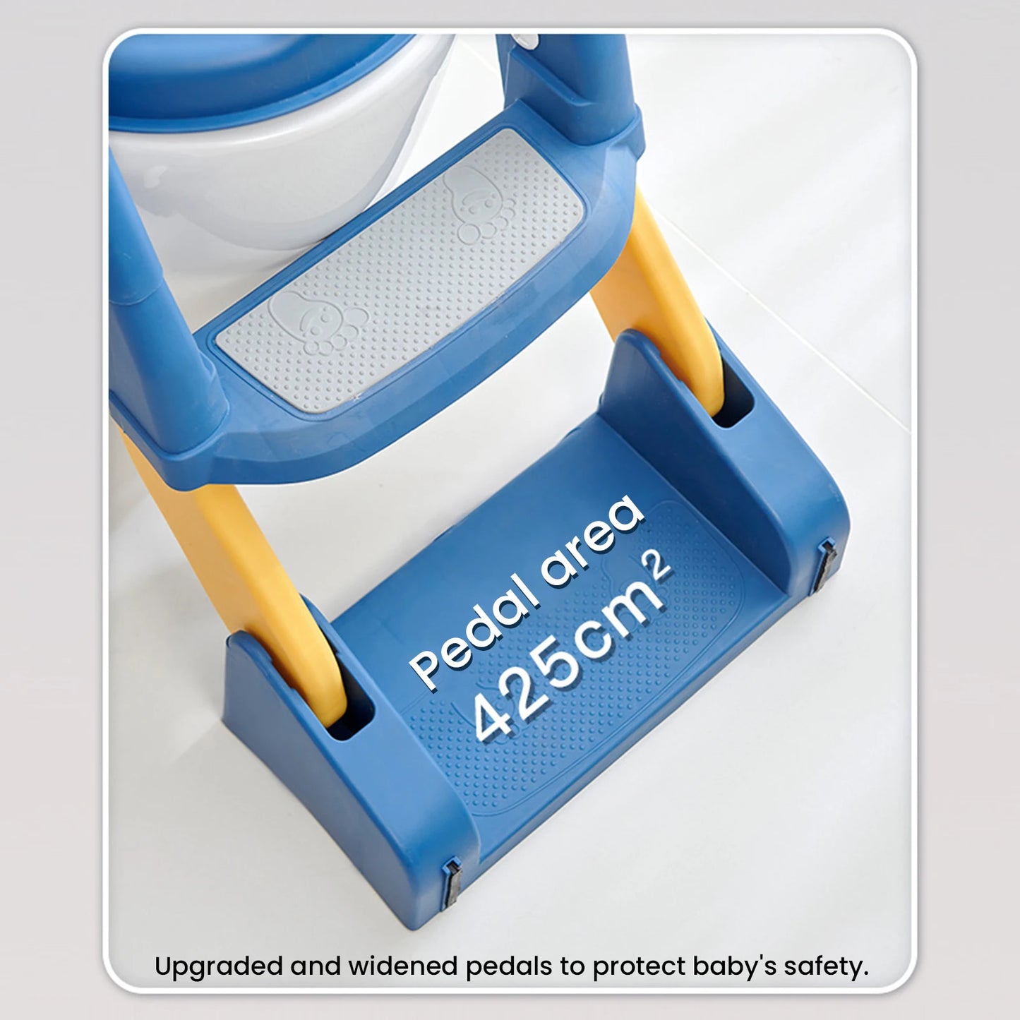 Children's Toilet Seat Stairway Folding Rack Step Stool Stair Child Step Seat Ring Baby Potty Toilet Training Chair with PU Mat