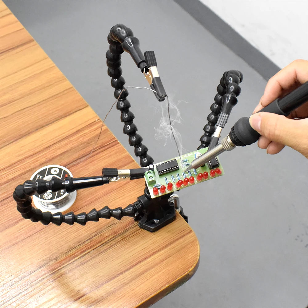NEWACALOX Multi Soldering Helping Hand Tool Table Clip Third Hand Soldering Stand Welding PCB Holder Flexible Arm Soldering Tool