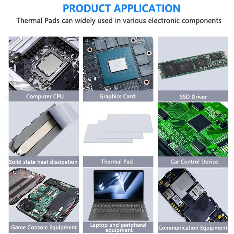 Upsiren 24W/MK 21/18/16W GPU CPU Thermal Pad Heatsink Cooling Conductive Silicone Pad 85x45/120x120mm High Quality Thermal Pad