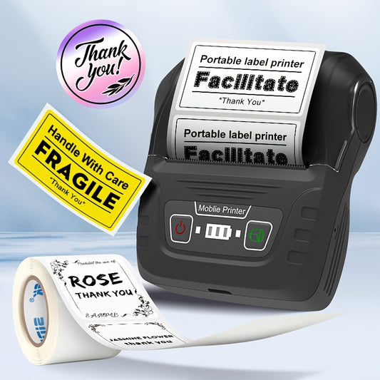 1pc SINMARK SK58 Label Maker Portable Label Printer for Small Business, Office, Home, Address, Mini Printer, Comes with a Roll of 4030 Paper, SinMARK