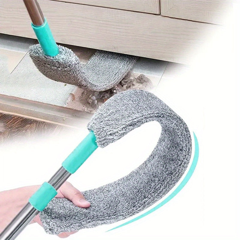 1set, Microfiber Dusting Brush With Extension Rod, Washable Extendable Dust Duster, Retractable Crevice Dust Cleaner, Dry Wet Dual-use Cleaning Brush, Multipurpose Dust Removal Brush, Suitable For Sofa Bed And Furniture Botto