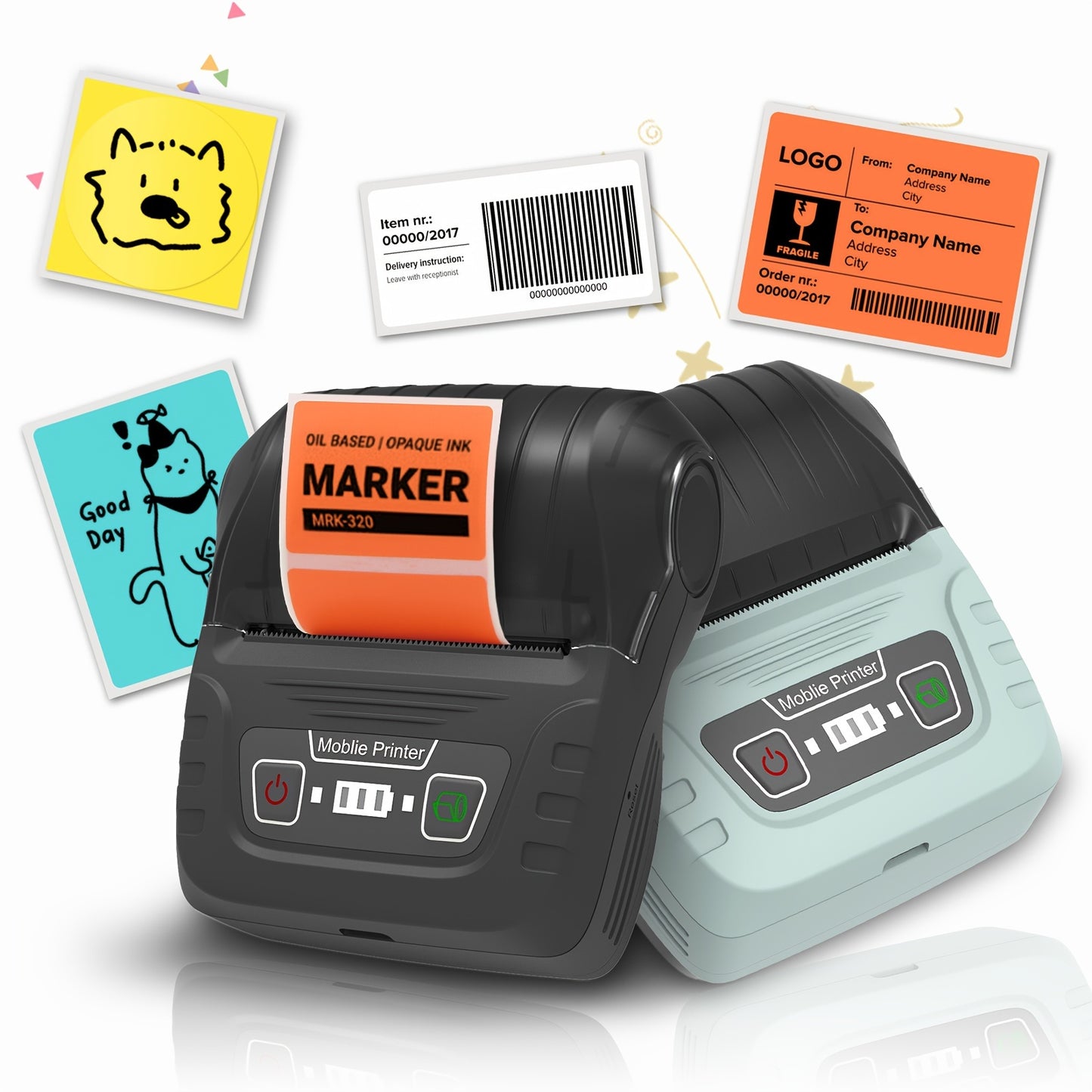 1pc SINMARK SK58 Label Maker Portable Label Printer for Small Business, Office, Home, Address, Mini Printer, Comes with a Roll of 4030 Paper, SinMARK