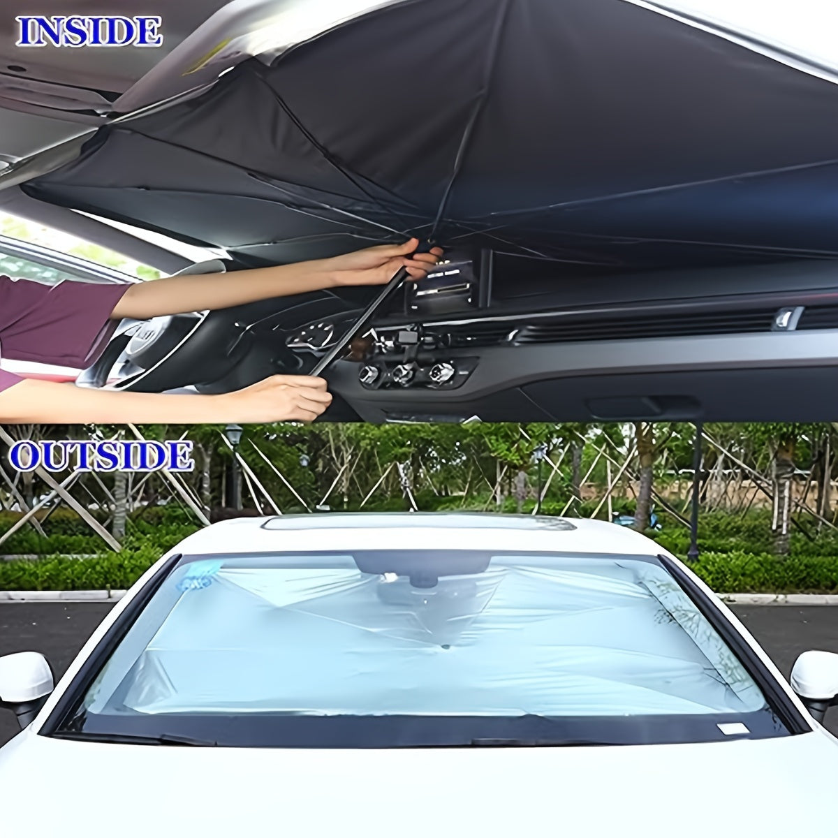 Protect Your Car From The Sun With This Portable, Foldable Car Windshield Sunshade