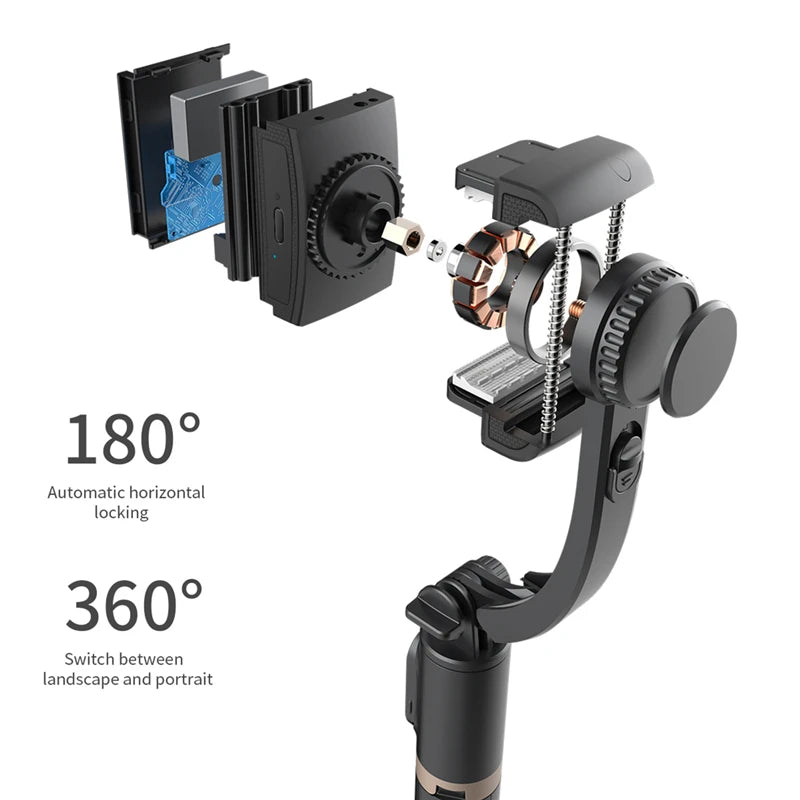 Roreta 2024 NEW Gimbal Stabilizer Selfie Stick Foldable Wireless Tripod with Bluetooth Shutter Monopod for IOS Android