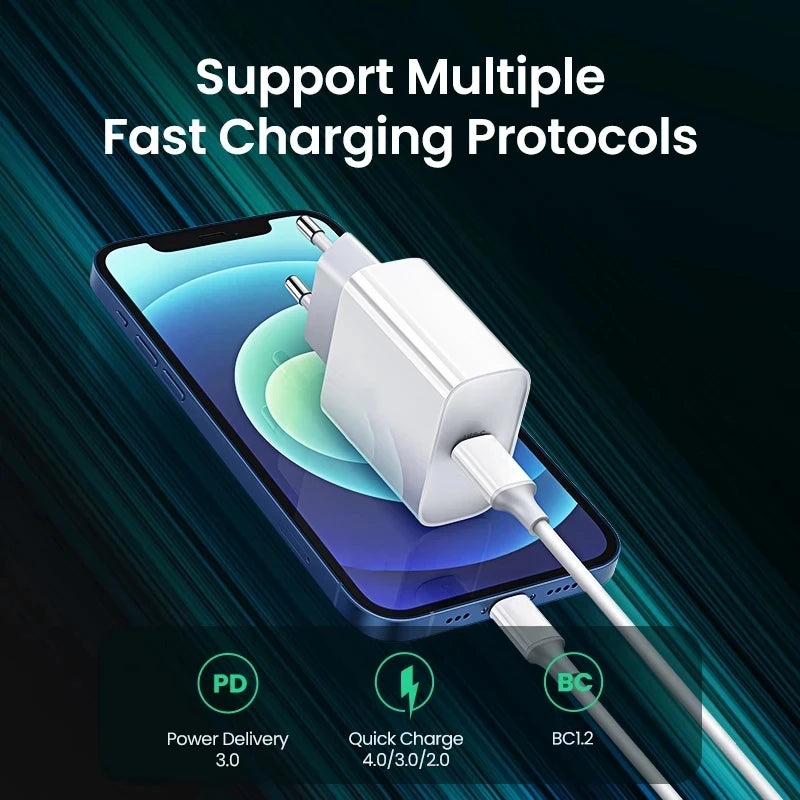 PD 20W USB C Fast Charging For iPhone 13 12 11 14 Pro Max 7 8 Plus Mini XS XR X Quick Charge USB Type C Cable For iPhone Charger