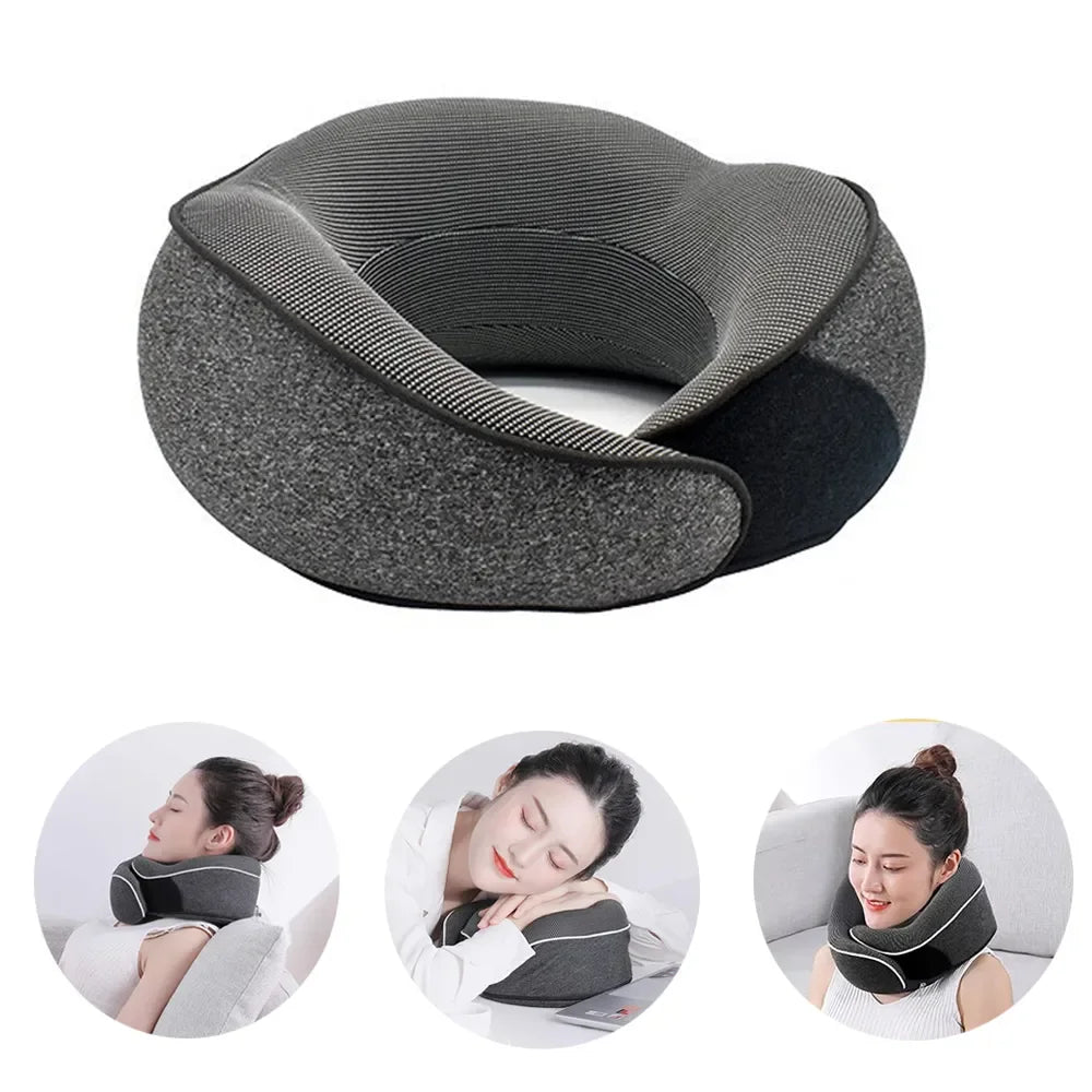 Memory Foam Neck Pillow Cervical Vertebra Travel Portable Noon Break Aircraft U Type Of Pillow Sleep Camping Pillow Carry Bag