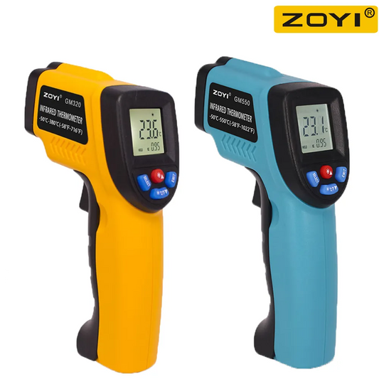 Digital Infrared Thermometer Laser Temperature Meter Non-contact Pyrometer Imager Hygrometer IR Termometro Color LCD Light Alarm