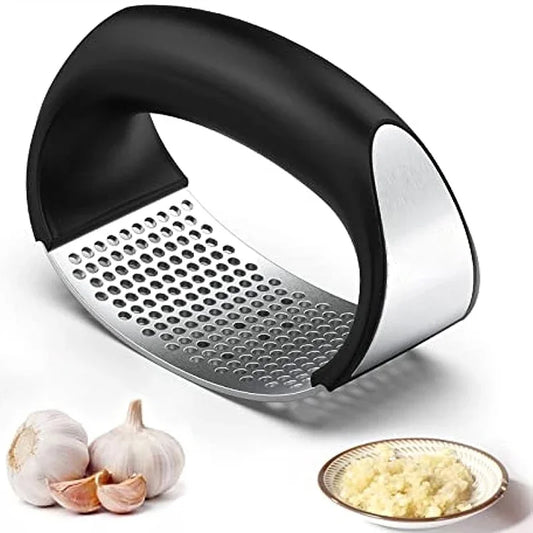 Stainless Steel Garlic Press Rocker Set Premium Garlic Mincer Arc Shape Design Garlic Crusher Kitchen Accessories Gadget