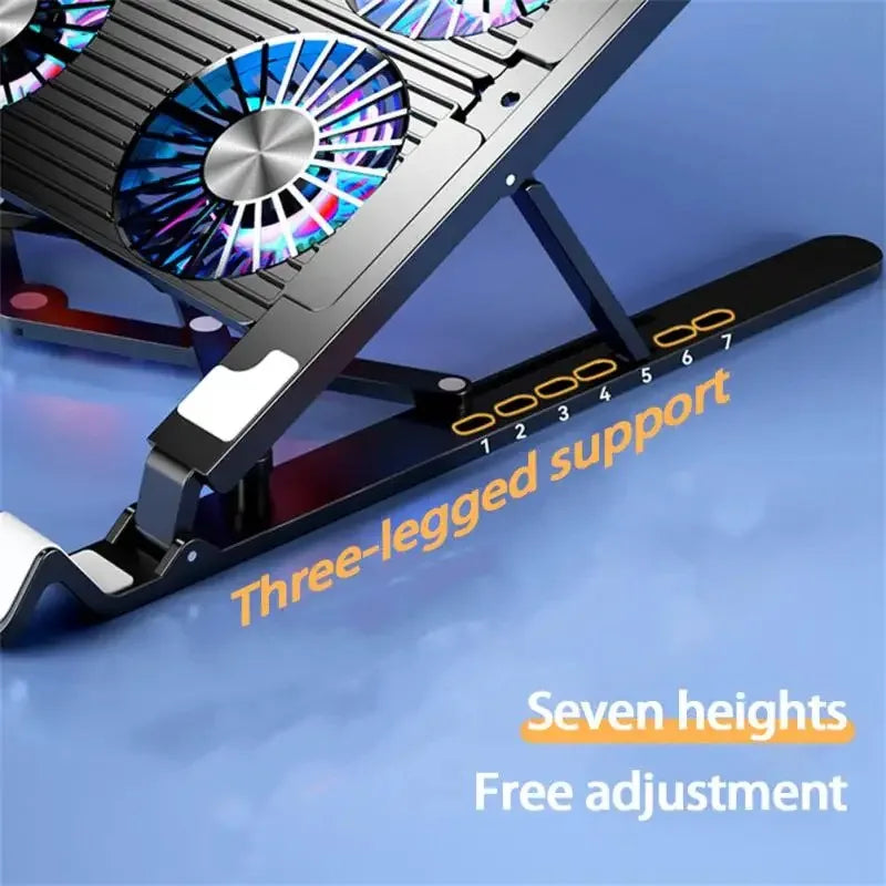 PC Laptop Radiator Stand 2/4 Silent Fan Folding Computer Cooling Fan Heatsink Portable Height Adjustable Laptop Stand 11-17.3