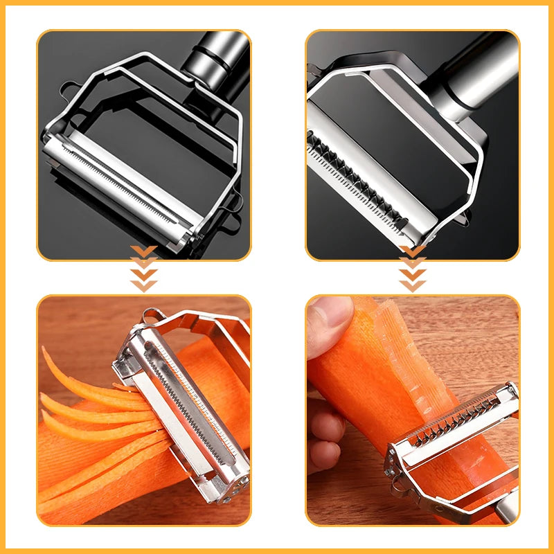 4In1 Multifunctional Vegetable Peeler Fruit Peeler Stainless Steel Vegetable Cutter Melon Planer Household Kitchen Gadgets