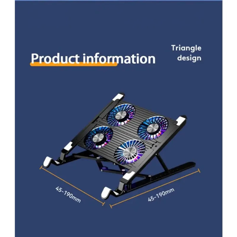 PC Laptop Radiator Stand 2/4 Silent Fan Folding Computer Cooling Fan Heatsink Portable Height Adjustable Laptop Stand 11-17.3