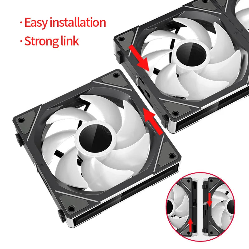 Teucer JM-1 PC Case Fan Mirror Cycle ARGB Light 120mm 3in1 800-2000rpm 12v/5Pin PWM Low noise Chassis Water Cooling Ventilador