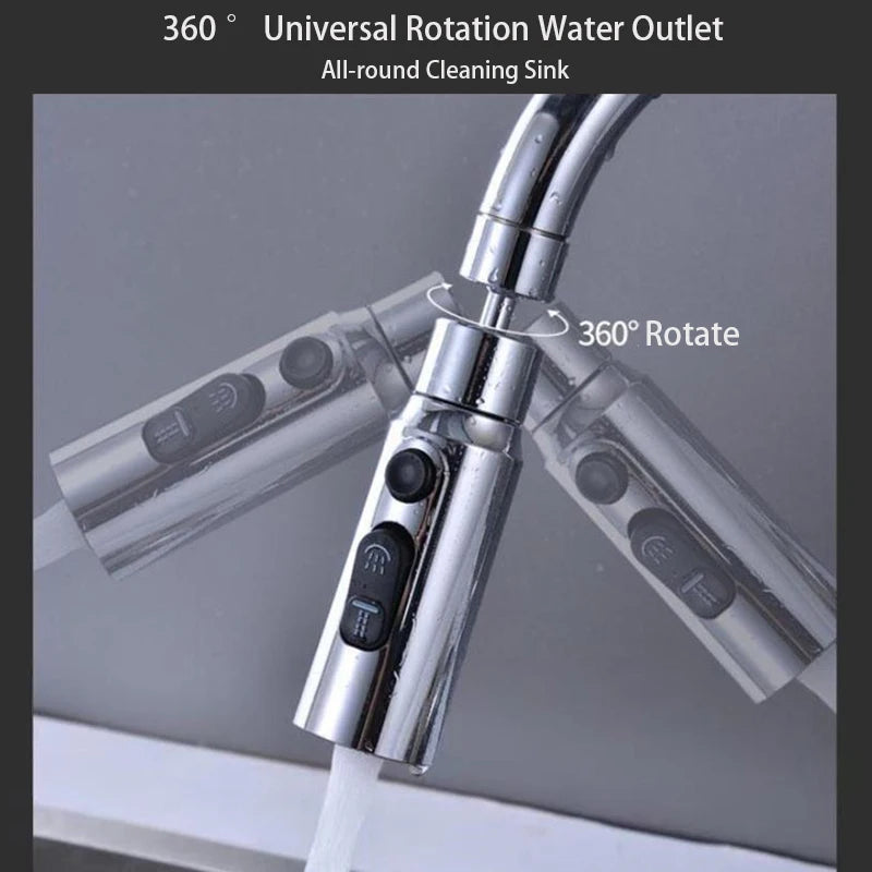 New Faucet Extender 360° Universal Rotation Extension Splash Proof Aerator 3 Modes Kitchen Sink Accessory With Universal Adapter